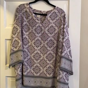 Cynthia Rocket patterned tunic blouse.